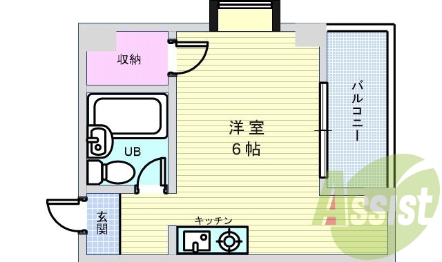 1R(22平米)エアコン・下駄箱・インターホン・角部屋・収納