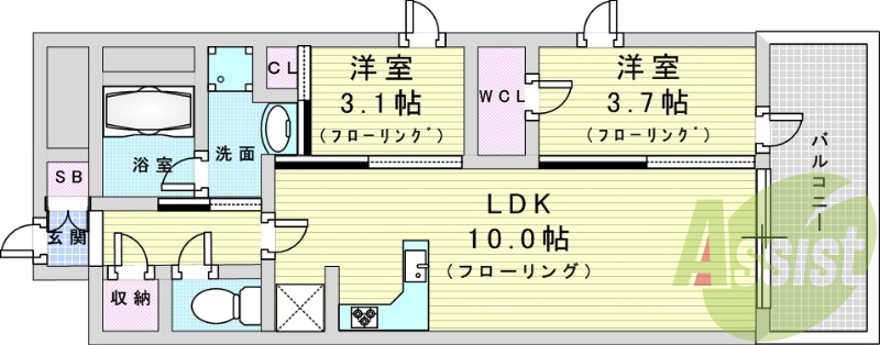 2階の間取り図