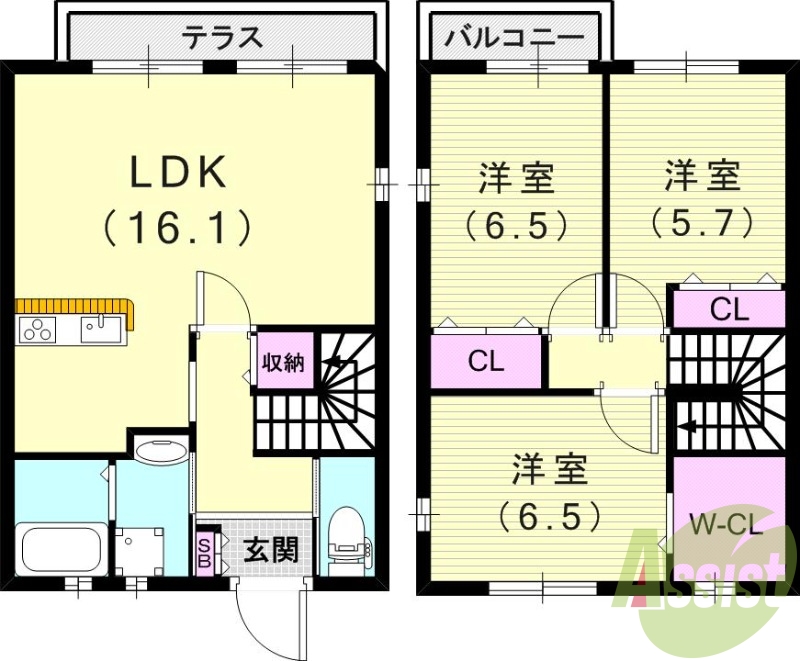 -階の間取り図