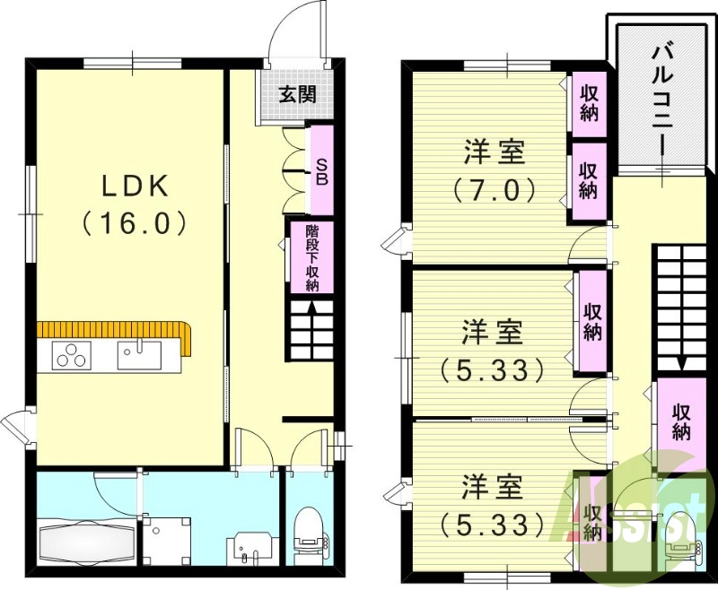 -階の間取り図