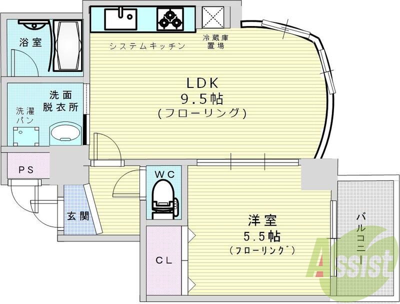 コンビニ、スーパーも近く便利ですね。部屋も広く、日当たり良好