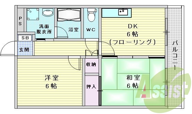 2ＤＫ：ペット飼育可能・シューズボックス