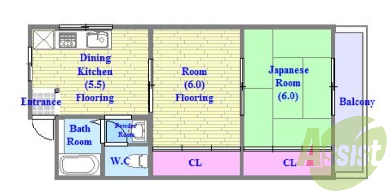 バス・トイレがセパレート、各所に収納がある使いやすい間取り。