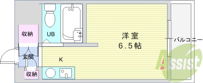1R(20平米)IHミニキッチン・エアコン・エレベーター