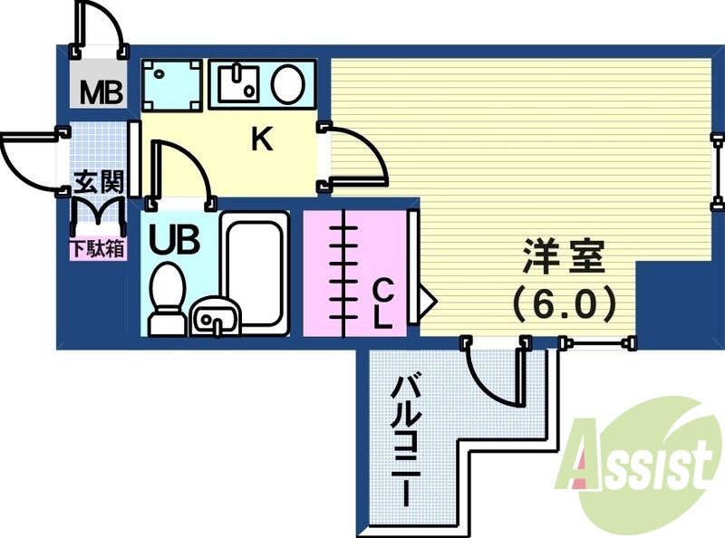2面採光で角部屋の解放感