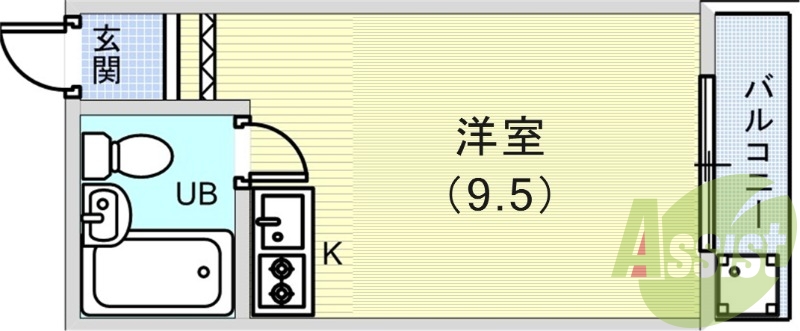 1R（22.4平米）女性限定・エアコン・バルコニー・南向き