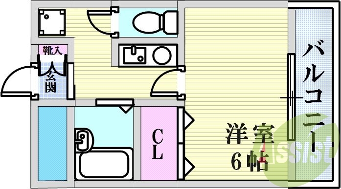 南向きで採光良好なワンルームマンション