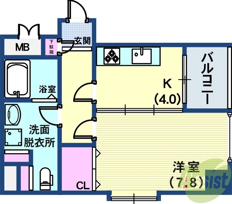 食べるところと寝るところを分けれる間取りです。
