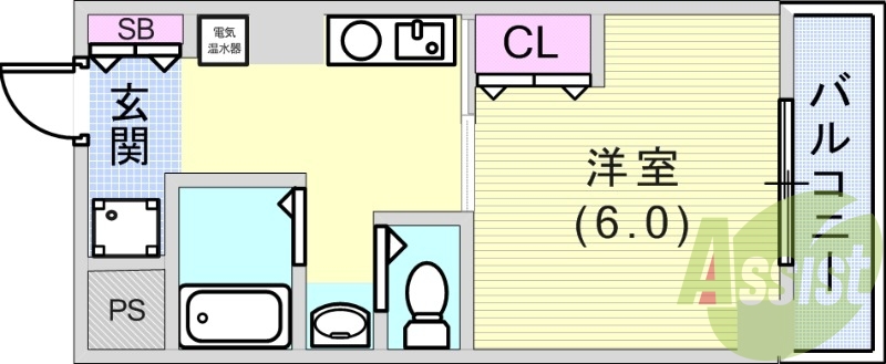 嬉しい三点セパレートのお部屋です。クローゼットもあります。