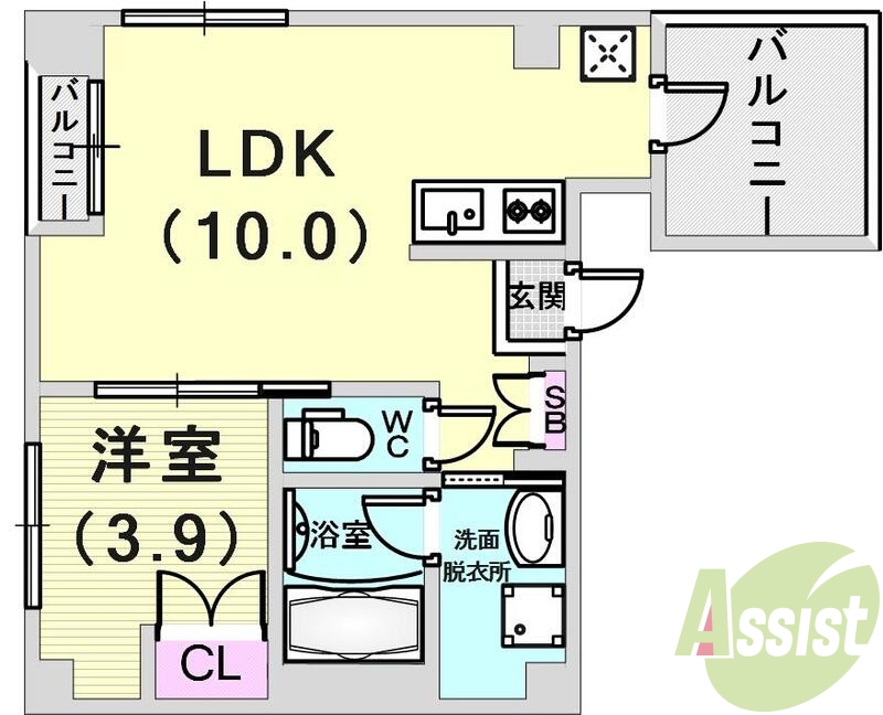 使いやすい1LDKになります。