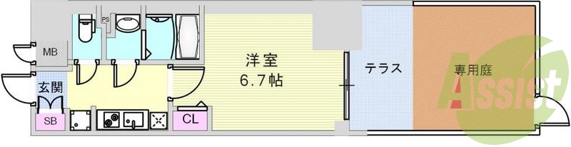 使いやすい１kの間取りです。