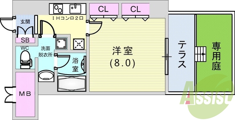 1K(29.03平米)浴室乾燥機・室内洗濯機置場・エアコン