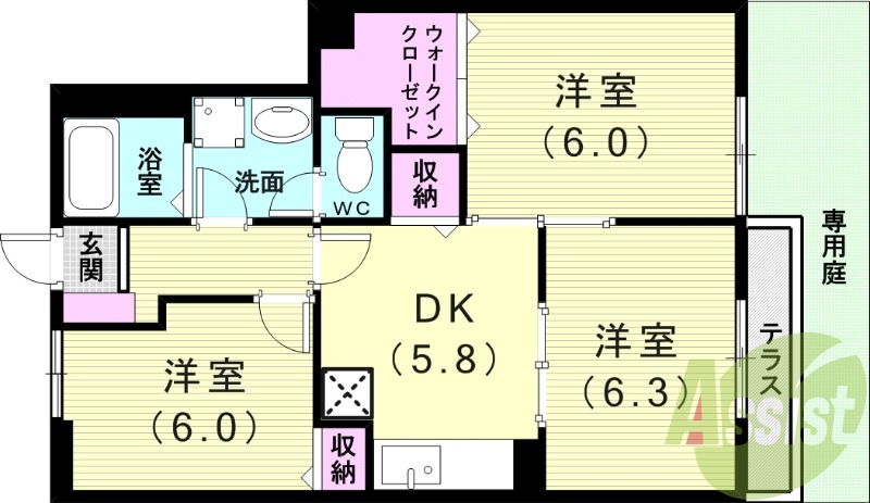 1階の間取り図