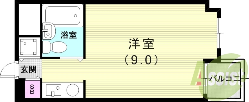 １K（25.17平米）コンロ・エアコン・室内洗濯機置場
