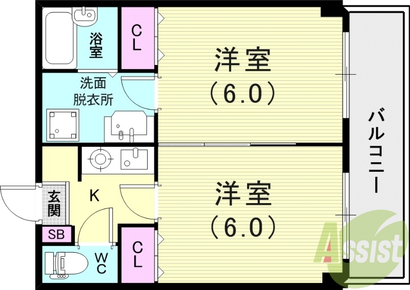 2階の間取り図
