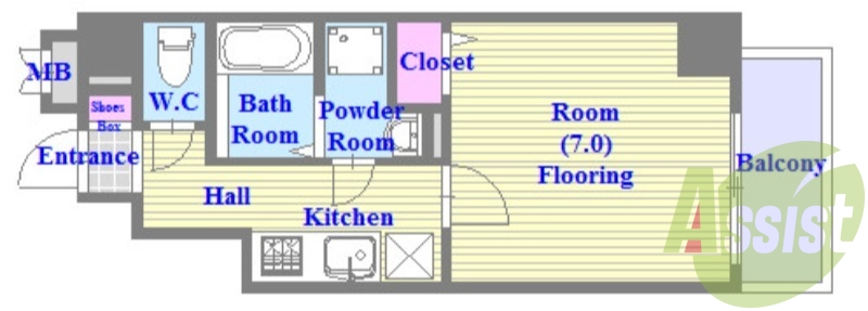 バストイレがセパレート、独立洗面所のある使い易い間取りです