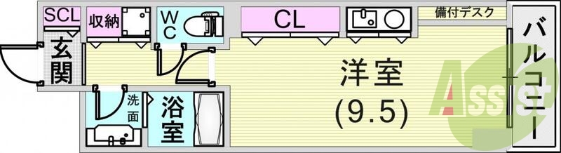 1R（29.45平米）独立洗面台・収納・モニタ付インターホン