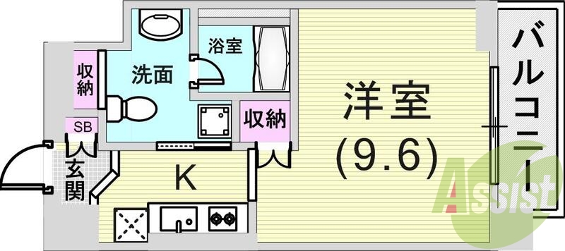 1K（29.57平米）システムキッチン・エアコン・追い炊き