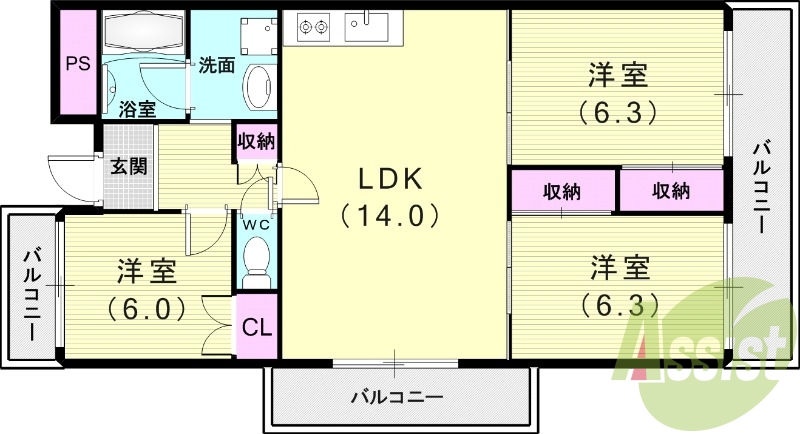 使い勝手の良い間取りです