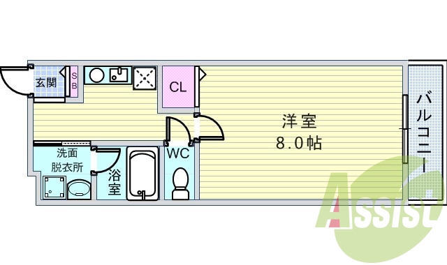 1K(32㎡）システムキッチン・シャンドレ・ウォシュレット