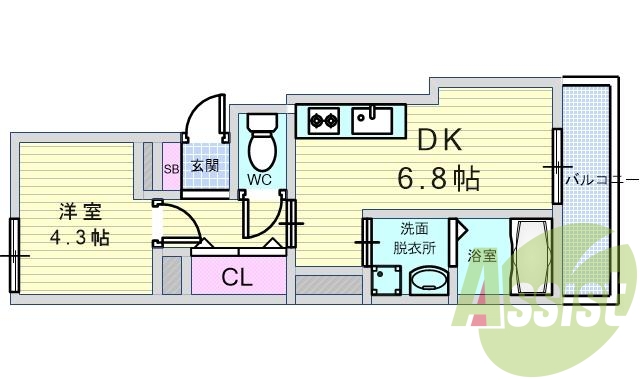 １ＤＫ・３０．６５平米・オートロック・エレベーター