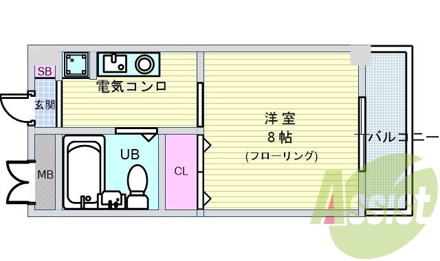 1K・駅徒歩3分・オートロック・ネット無料・室内洗濯パン