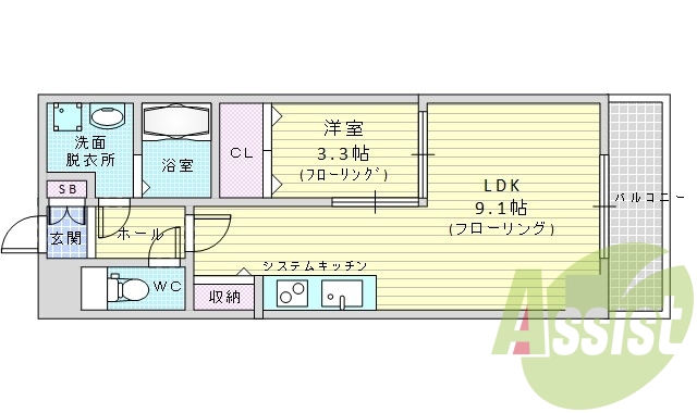 1LDK・オートロック・セパレート・追い焚き機能