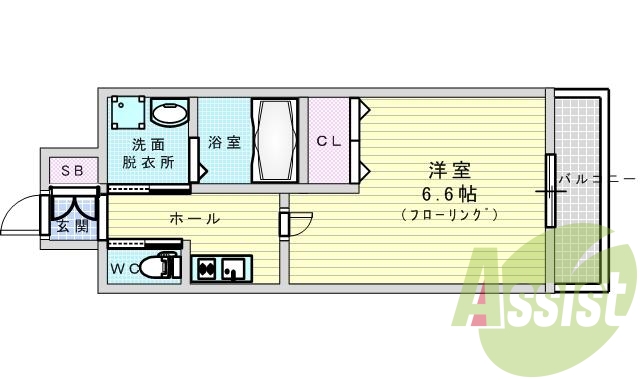 １Ｋ・オートロック・エアコン・浴室乾燥機・ウォシュレット