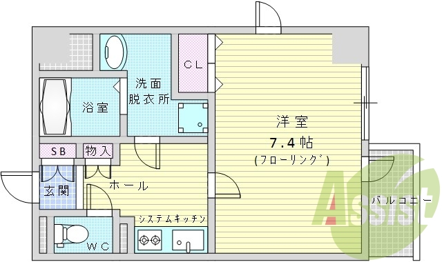 1K・新築・独立洗面台・エアコン・温水洗浄便座・室内洗濯パン