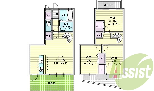 3ＬＤＫ・ペット相談可・システムキッチン・追い焚き機能