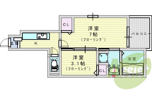 1ＳＫ・新築・バストイレ別・エアコン・浴室乾燥機・追焚機能