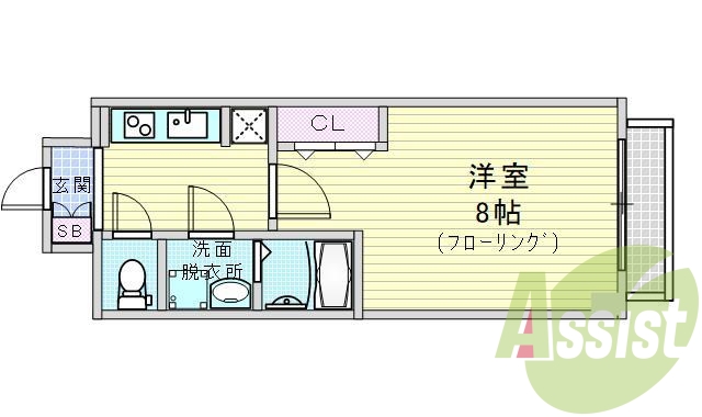 1Ｋ：オートロック・宅配ボックス・浴室暖房乾燥機・