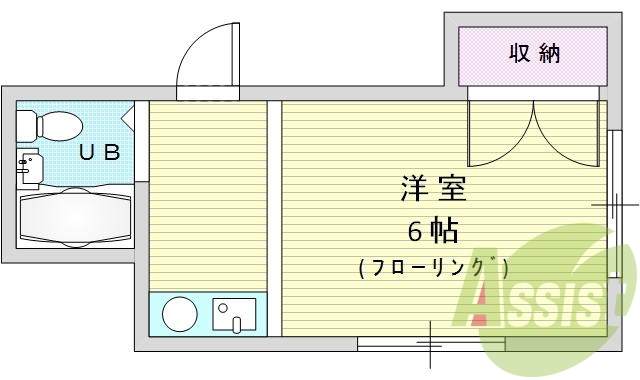 閑静な住宅街、間取り:1R、専有面積:19㎡