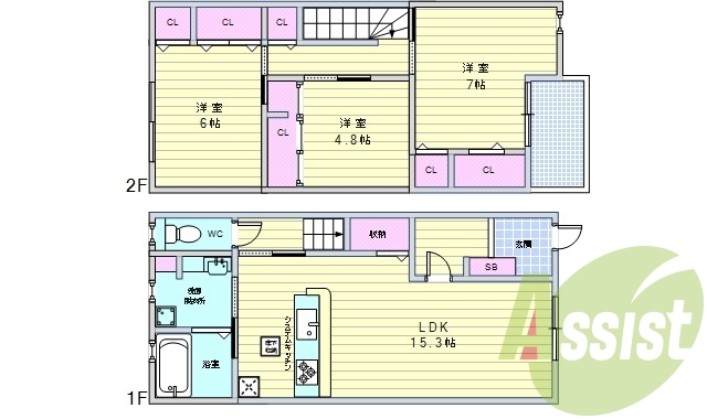 3LDK（85.03平米）システムキッチン・ペット可