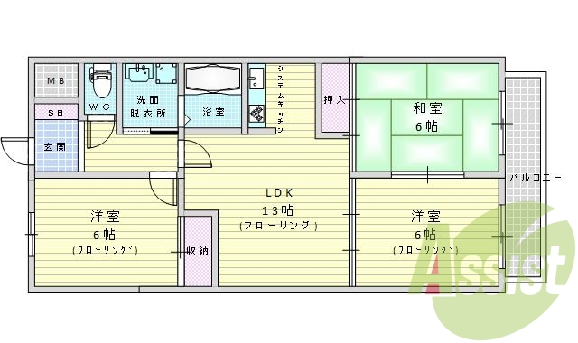 ３ＬＤＫ、モニタ付きインタフォン、シャンドレ、エレベーター