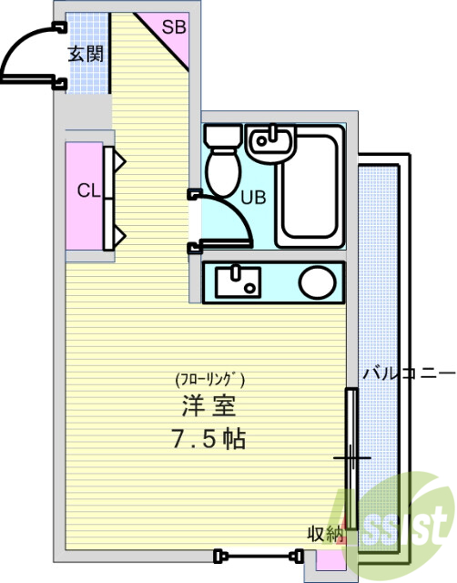 1R(17.5平米）IHコンロ・オートロック・エアコン