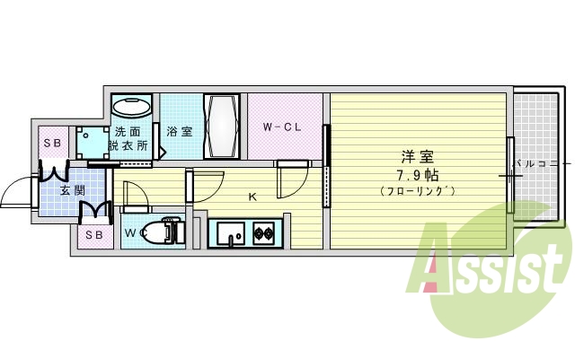 1K・オートロック・浴室乾燥機・床暖房・エアコン・追い焚き