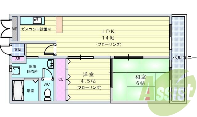 2LDK(56平米)リノベーション・ウォシュレット・駐車場有