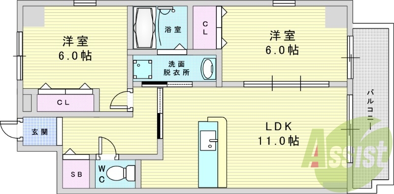 1階の間取り図