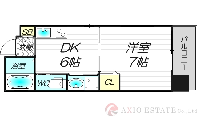 家具の配置のしやすい1ＤＫ