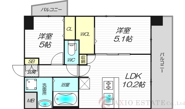 2階の間取り図