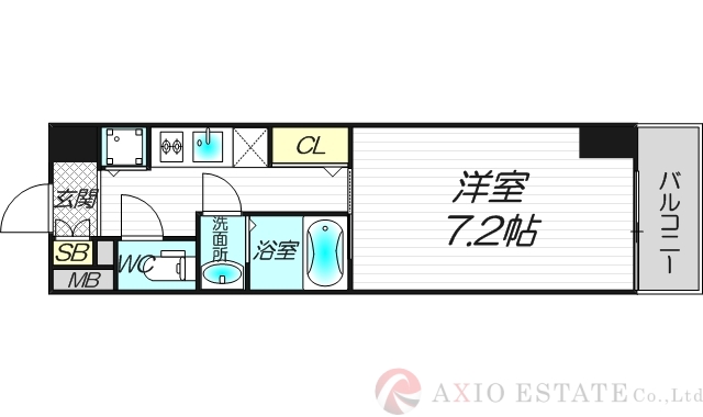 7.3帖の室内は大きめです