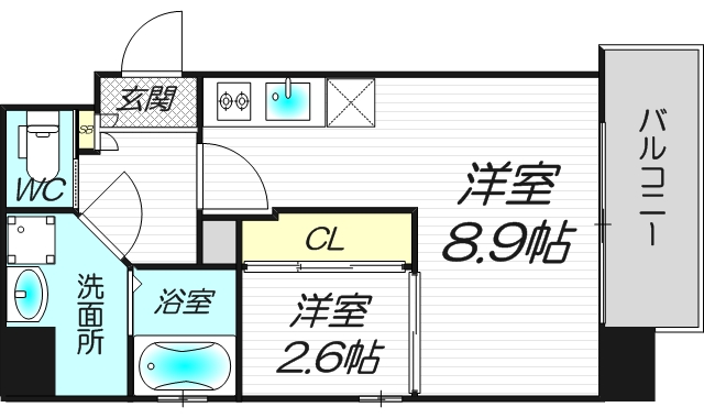 お持ちの家具をすっきり配置の間取り