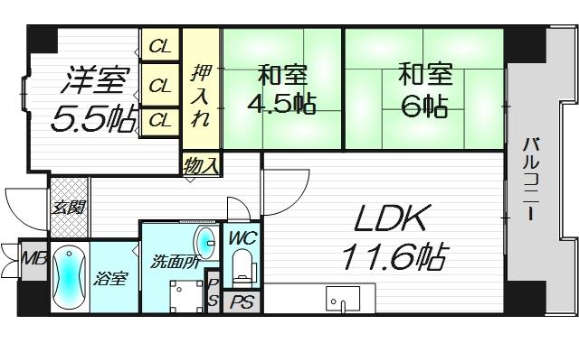 2階の間取り図