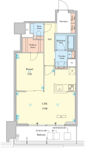 13階の間取り図