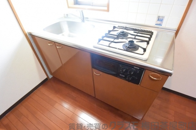 グリル付き2口コンロ