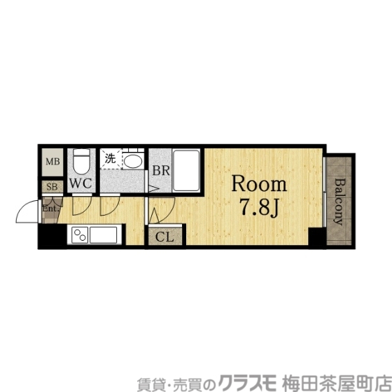 7.8帖の室内は大きめです
