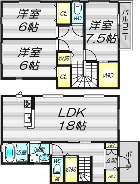 1階の間取り図