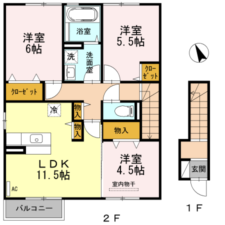 2階の間取り図