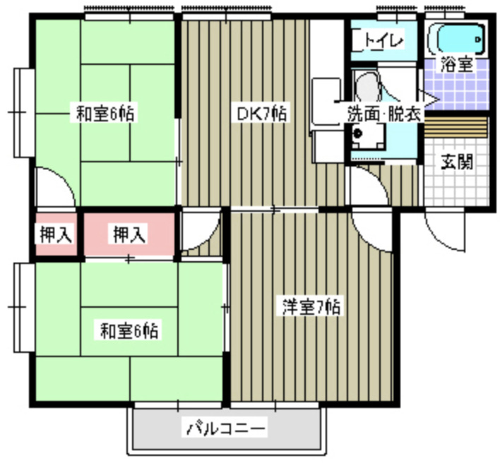 反転した間取りになります。
